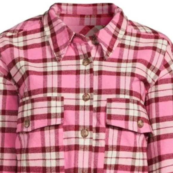 Good American Cropped Plaid Shacket (NWT) - Picture 3 of 3
